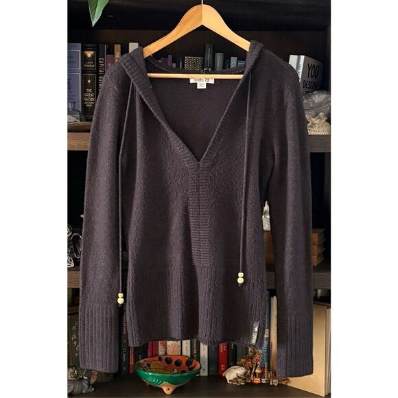Roots 73 V-Neck Hooded Charcoal Gray Sweater Size XS - Picture 1 of 6